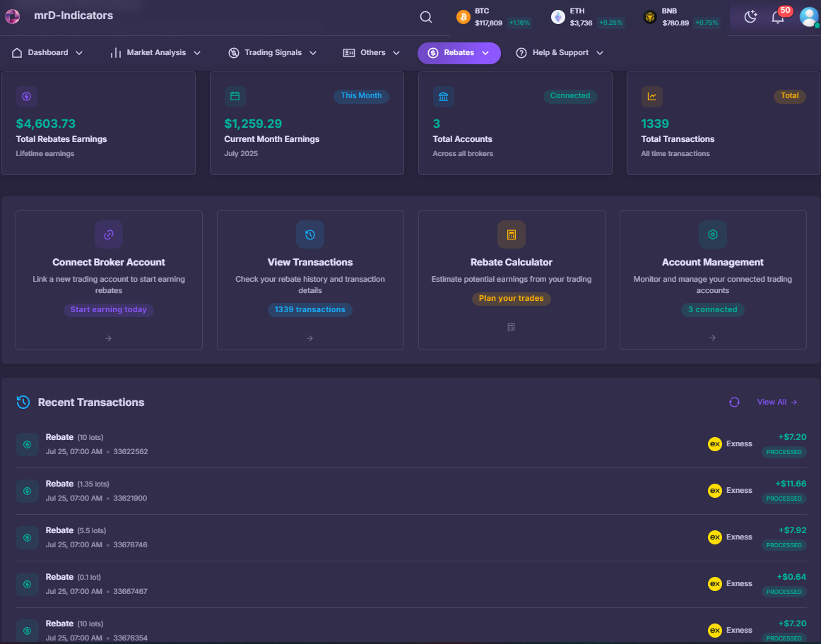 Exness live-chat bot returning the partner-change request URL after the trigger message