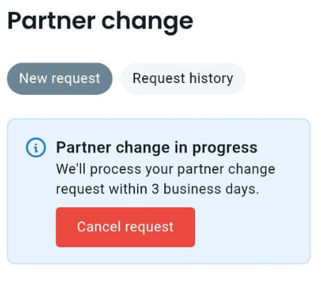 Opening a new trading account inside the Exness wallet after partner change approval