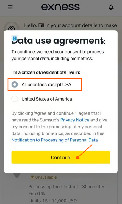 Phone verification screen — enter number and SMS code